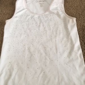 White tank top with rhinestones